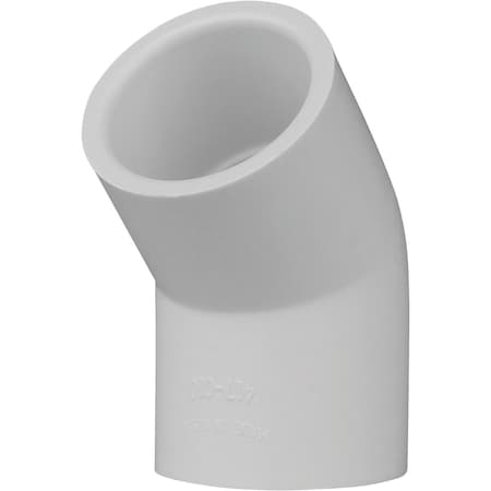 Charlotte Pipe And Foundry 1 In. Slip x Slip Schedule 40 45 Deg. PVC Elbow 1/8 Bend PVC 02309  1000HA